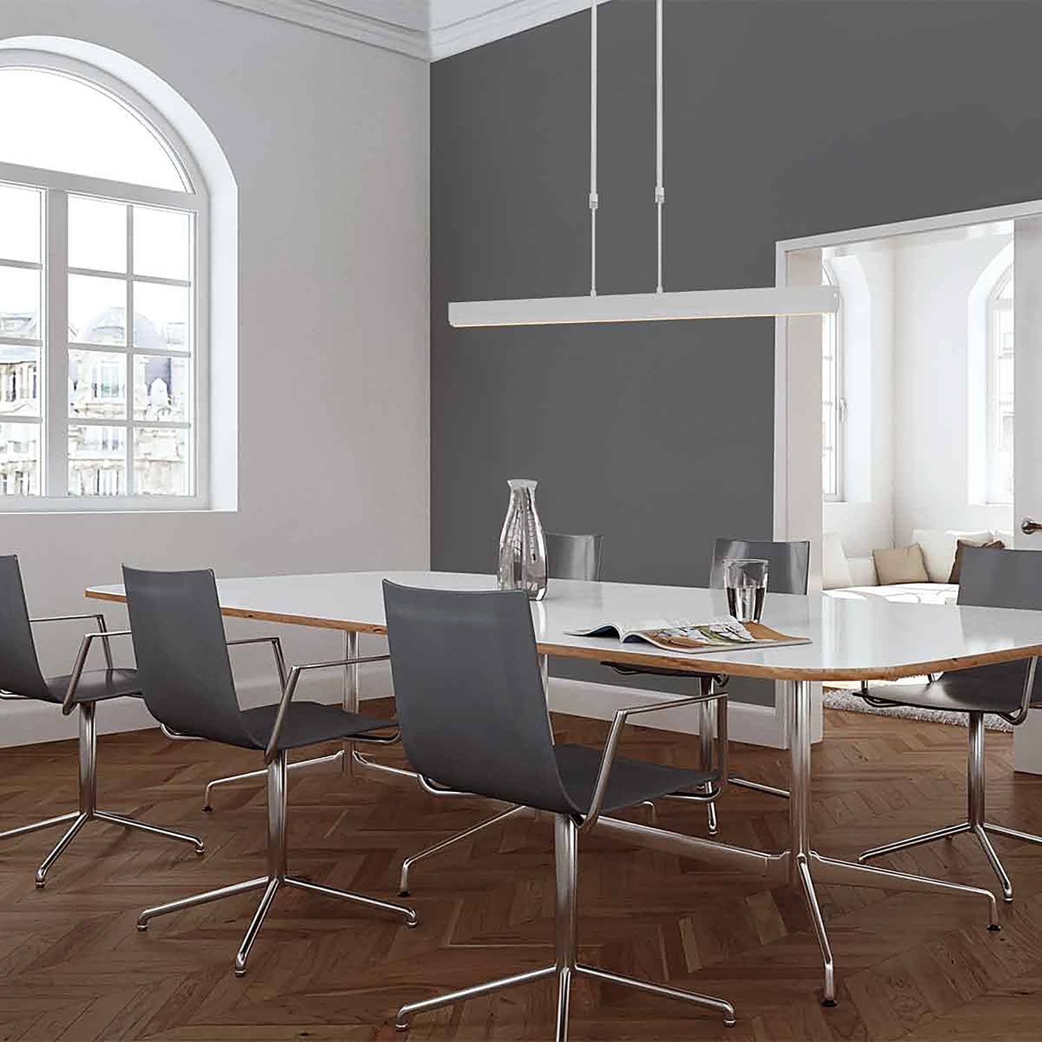 Steinhauer Zelena LED hanglamp zilver en transparant