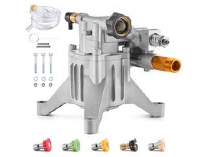 VEVOR Pompe de nettoyeur haute pression, arbre vertical de 22,2 mm, 3300 PSI, 3 GPM, kit de pompe de remplacement avec 5 buses, matériel, tube siphon, compatible avec RYOBI, Honda, Briggs, Stratton