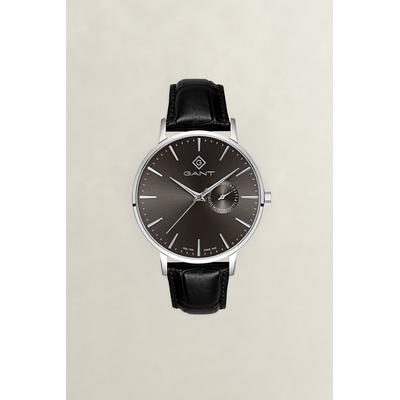 Quarzuhr GANT "Park Hill III", schwarz (schwarz, grau), Armbanduhren, Herren, Quarzuhr, Armbanduhr, Herrenuhr, Lederarmband, analog, Tag