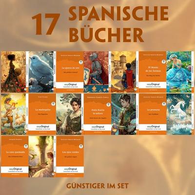 17 spanische Bücher (17 Bücher + Audio-Online) - Frank-Lesemethode - Kommentierte zweisprachige Ausgabe Spanisch-Deutsch, Set von Cuentos,Gustavo
