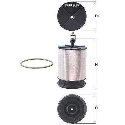 Mahle Kraftstofffilter [Hersteller-Nr. KX569D] für Toyota