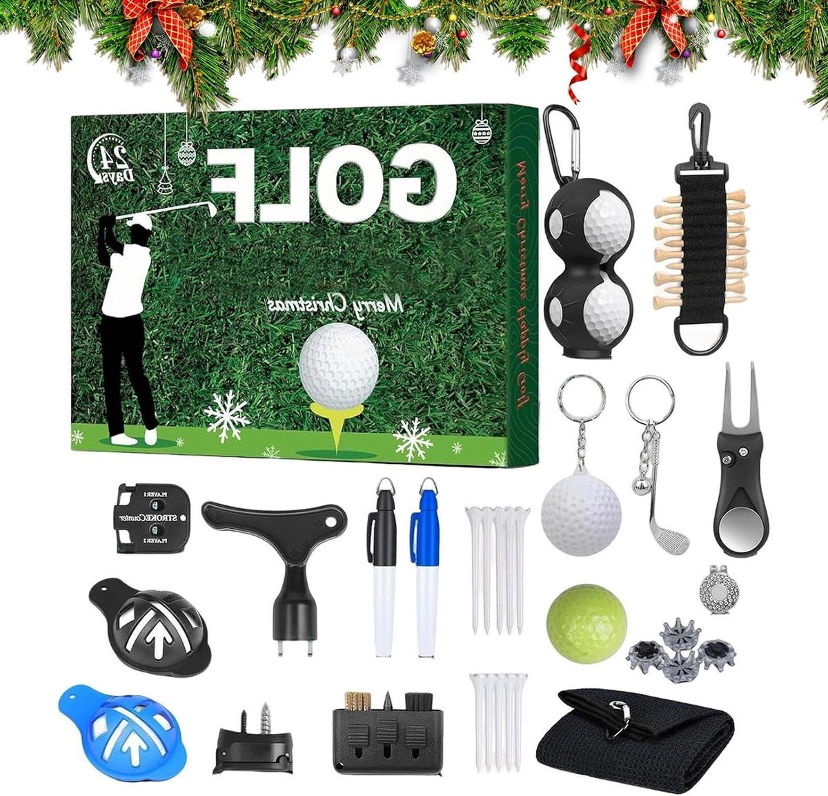 Golf Adventskalender voor golfers - Groen - 388 x 282 x 63 cm