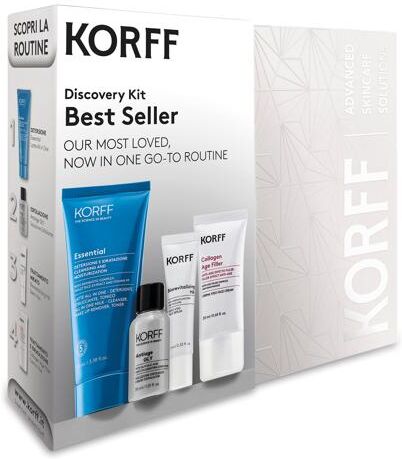 Korff Discovery KIT Best Of Latte Detergente 100 ml + Esfoliante 30 ml + Siero Viso 10 ml + Crema Viso 20 ml
