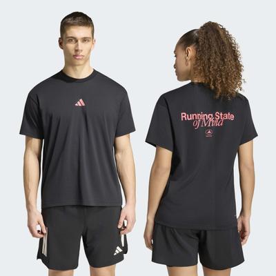 Laufshirt ADIDAS PERFORMANCE "RUNNING STATE OF MIND GRAPHIC", Gr. 3XL, schwarz (schwarz, pure turbo), Obermaterial: 65% Polyester, 35% Baumwolle, Shirts Laufshirt, mit climacool, aus Polyester
