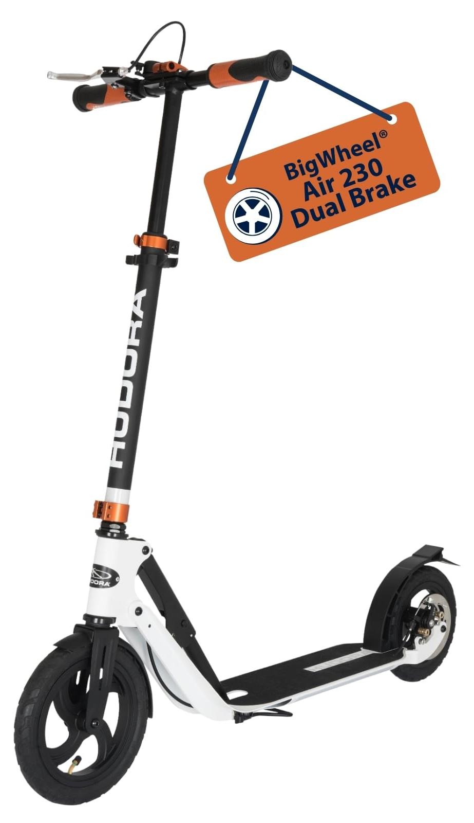 Scooter BigWheel Air 230 Dual Brake, Luftreifen, klappbar, schwarz/weiß