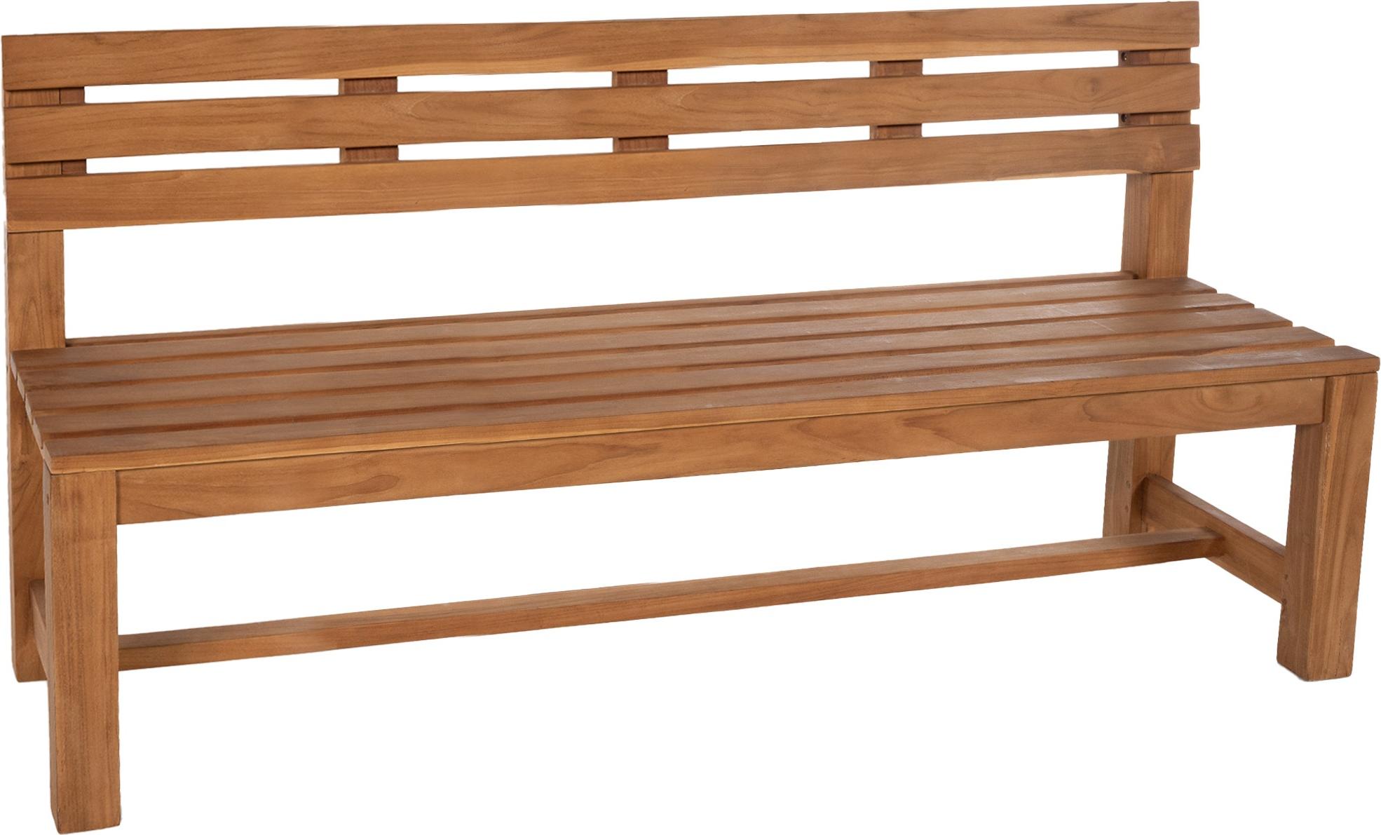 CLP Teakbank Augusta Gartenbank mit Rückenlehne wetterfest stabil massiv | Farbe teak Größe 220 cm