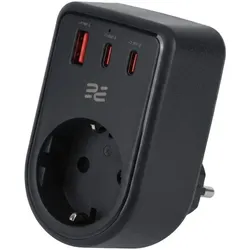 Neuer Steckdosenadapter mit Anschlüssen 1x USB-A 2x USB-C Ladegerät 20W Encore Energy MD-20WEU