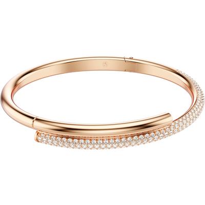 Armreif SWAROVSKI "Schmuck Geschenk Armschmuck Dextera" Gr. S, rosa (roségoldfarben, kristallweiß, kristallweiß), Armbänder, Damen, S, Metall, Armreif, mit Swarovski Kristall