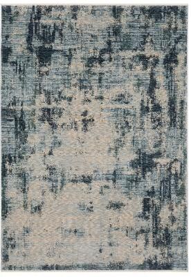 Style Haven Hendrix Distressed Abstract Beige/ Blue Fringe Edge Area Rug
