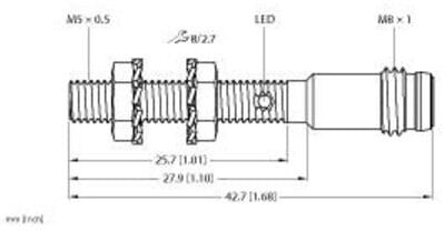 turck Sensor induktiv BI1-EG05-AP6X-V1331 Edelstahl M5 x 0,5 1mm Schaltabstand PNP-Ausgang DC 10-30V (4608640)
