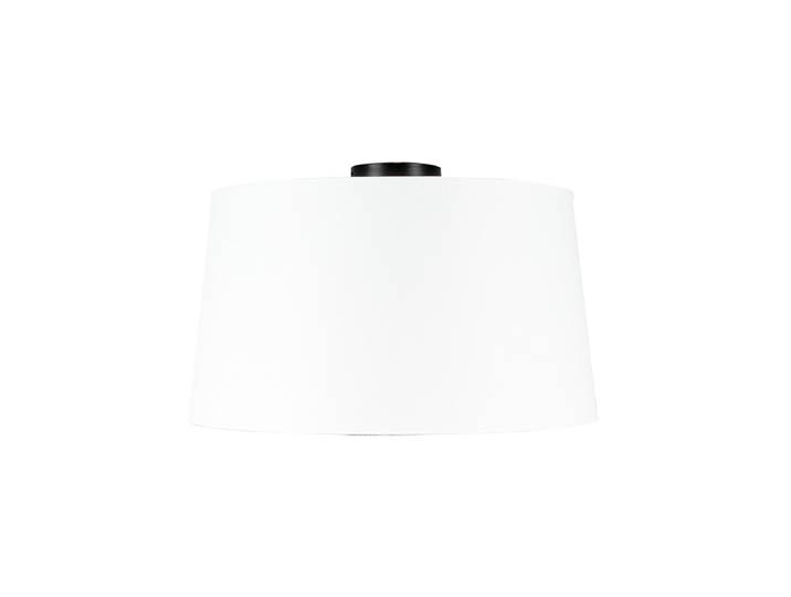 Plafonnier noir mat avec abat-jour blanc 45 cm - Combi