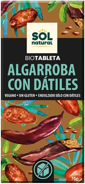 Sol Natural Tableta De Algarroba Con Dátiles Bio 70g Dátil