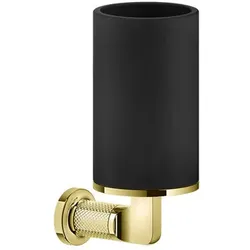 Gessi Inciso Becherhalter zur Wandmontage, mit festem Becher schwarz matt, 58508246, Farbe: Gold PVD