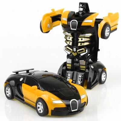 2 in 1 Mini Deformation Crash Transformation Robot yellow