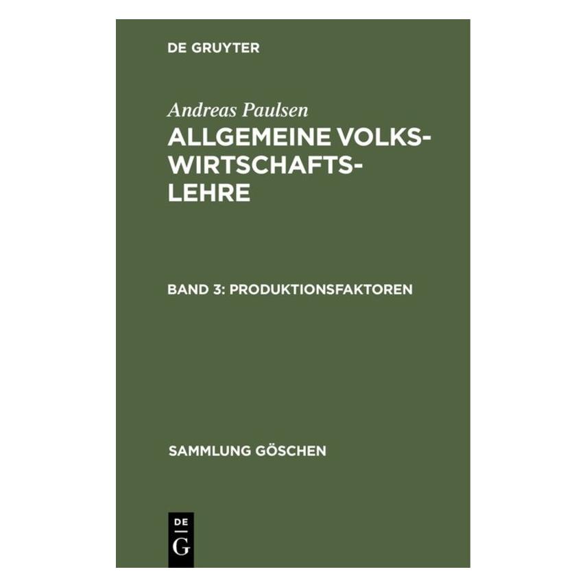 De Gruyter Paulsen:Produktionsfaktoren (Deutsch, Hardcover, Andreas Paulsen) (67776287)