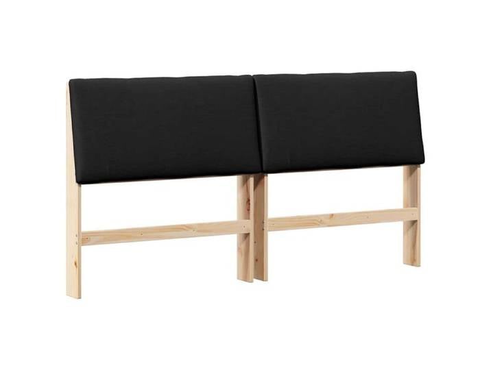 Tête de lit capitonnée moderne - - 180x17x93 5 cm - Noir - Pin massif - Rembourrage en tissu - Coussin en mousse