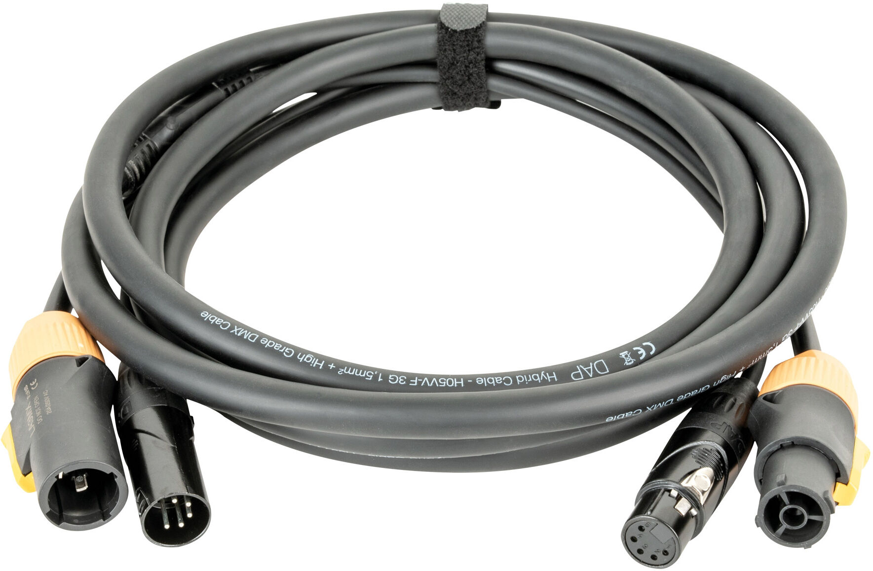 DAP Audio Fp23 Hybridkabel – Power Pro True & 5-Poliger Xlr – Dmx / Stromversorgung 6 M – Schwarzer
