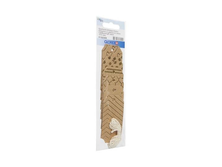 Glorex Geschenk-Anhänger Karton Gold 9 × 4 cm 18 Stück