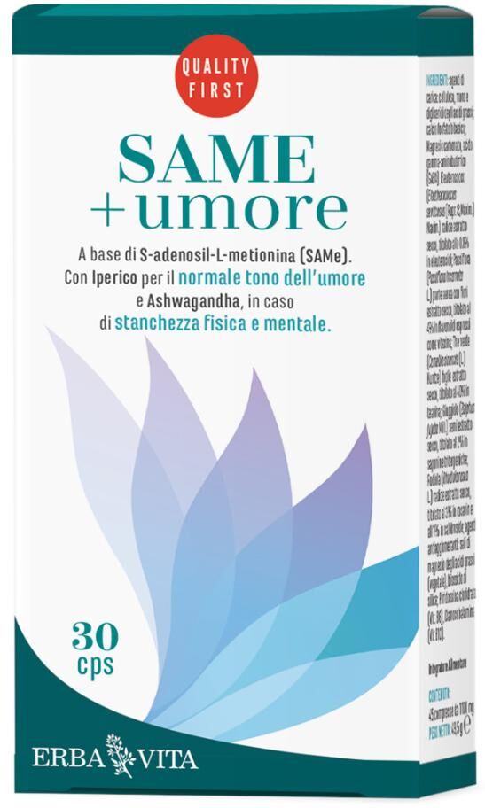 Erba Vita Same + Umore 30 Compresse - Integratore Alimentare con SAMe per il Benessere Mentale