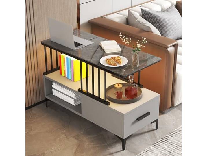 Beistelltisch, Moderner Nachttisch, Beistellschrank, Beistelltische, Beistelltisch Couch, Mit Ablage, Platzsparender Nachttisch, für Kleine Räume, Wohnzimmer, Schlafzimmer(Gray,80x40cm/31.5x15.7in)