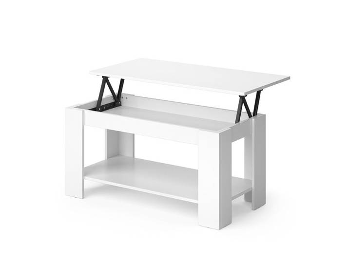 Table basse Lorenz 100x50cm avec fonction d'élévation Blanc Vicco 30664