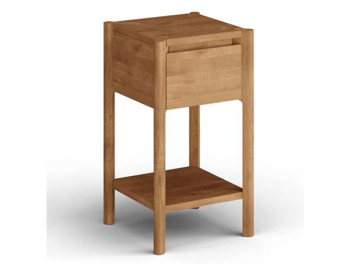 Feldmann-Wohnen Beistelltisch Campi (mit Ablagefläche, mit Schublade, 1-St., moderne Optik, mit Ablagefläche, mit Schublade), 33x33x60cm Massivholz geölt Eiche Natur