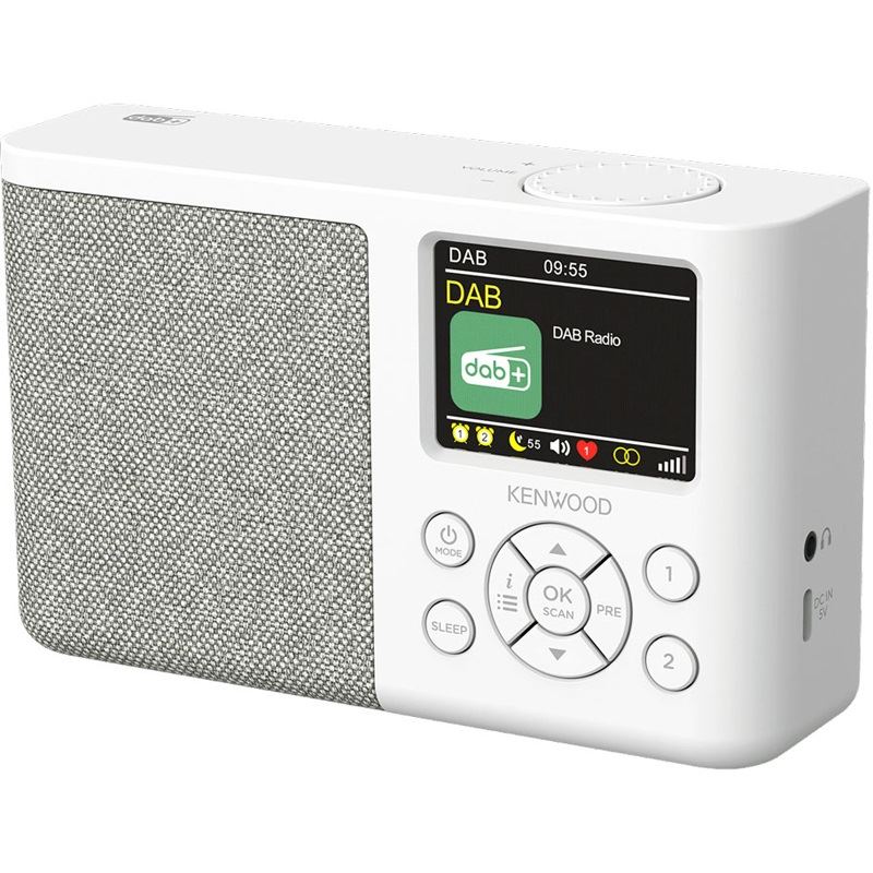 Kenwood CR-M33DAB-W Tragbares DAB+ Radio, Bluetooth, integrierter Akku, weiss