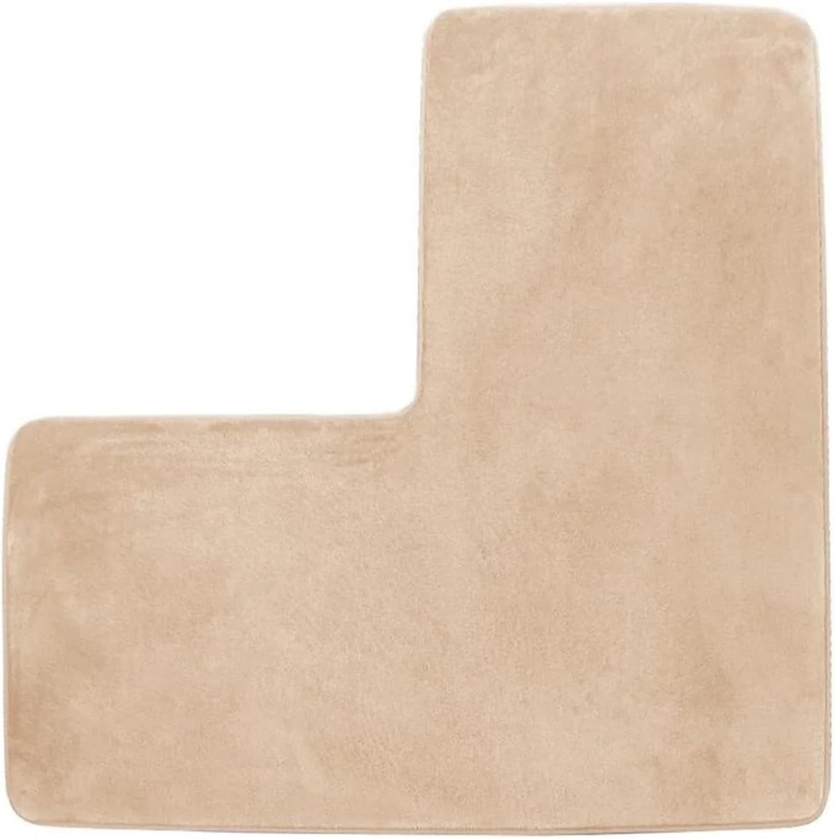 L-vormige antislip badmat in khaki, 80 x 80 cm