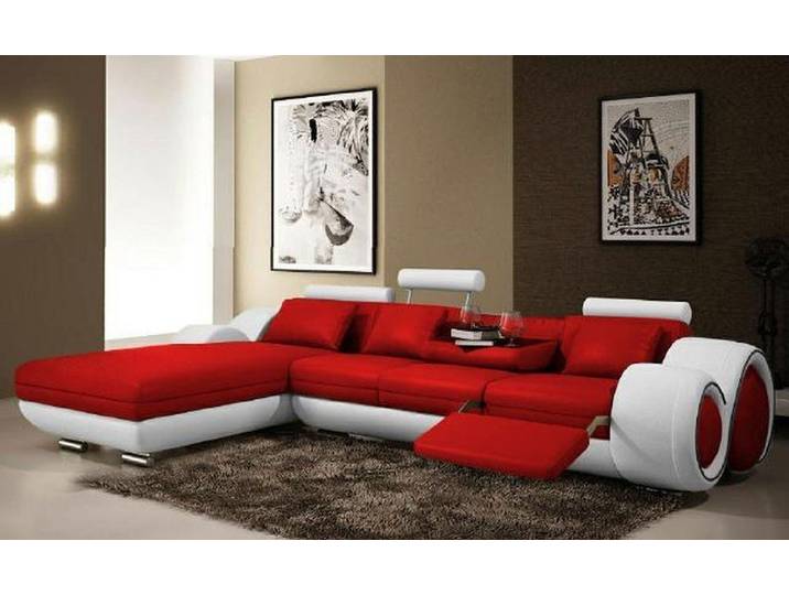 JVmoebel Ecksofa Exklusives Ecksofa aus Kunstleder mit eleganten Kissen, Made in Europa