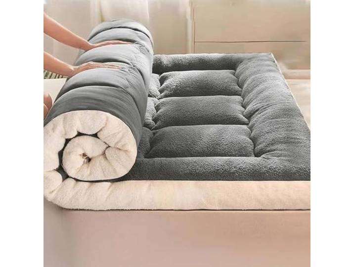 Yadlan Doppelte Einstöckige Matratze Japanisch, Lammwolle-Matratze, Klappmatratze Für Studentenwohnheime, Futon-Matratze, Natürliche Tatami-Faltbettwäsche Grey 200x220cm