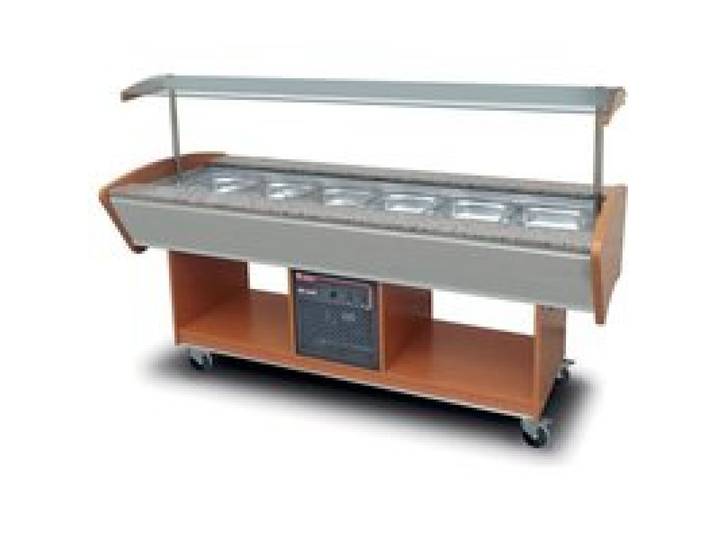 Buffet self service réfrigéré professionnel central - 6 bacs GN 1/1 - Furnotel