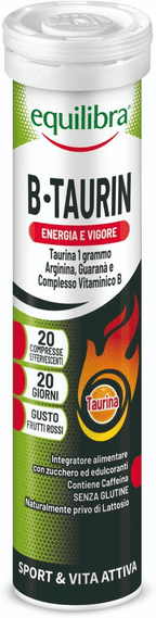 Equilibra B- Taurin Integratore Energetico per Sportivi 20 Compresse Effervescenti