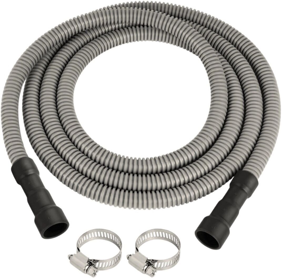 INF Ablaufschlauch-Verlängerung 3m PE mit Schellen – Universelle Passform für 5/8-inch, 3/4-inch und 1-inch Anschlüsse