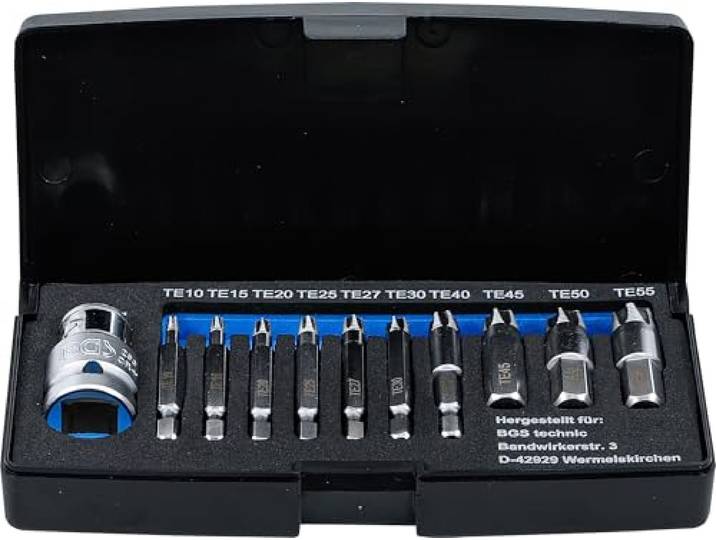 BGS 9170 Schroeven uitdraaiset voor defect T-profiel (voor Torx) T10 - T55 11-dlg