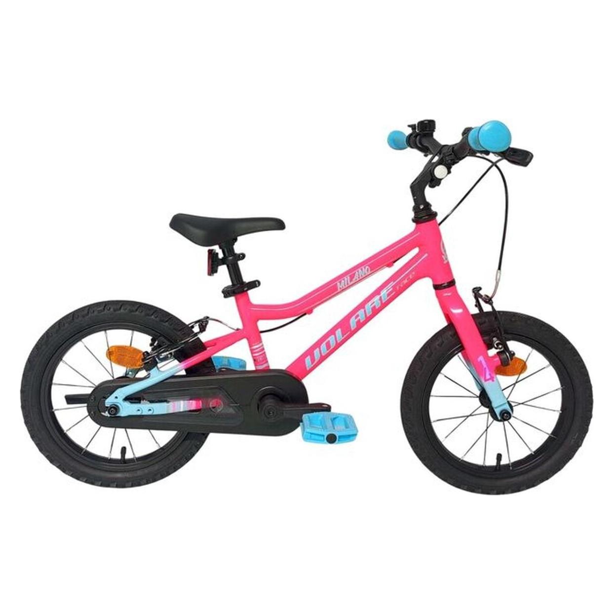 Volare Milano Kinderfahrrad Mädchen 14 Zoll Rosa sportliches leichtes Fahrrad (14") (71815003)