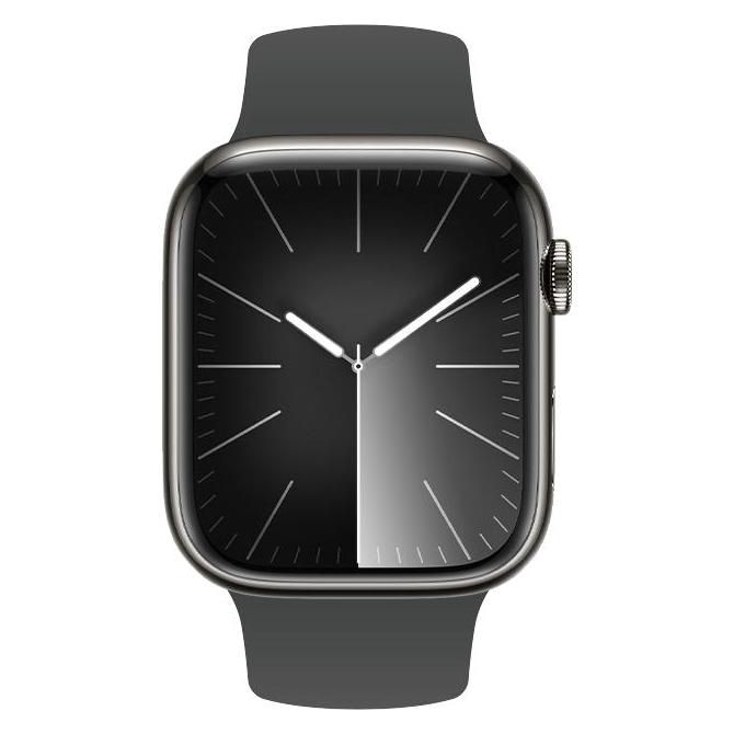 Crong Liquid - Apple Watch Armband 42/44/45/49 mm (Graphit) (49 mm, Flüssigsilikon, Silicone) (CRG-44LQB-GRP)