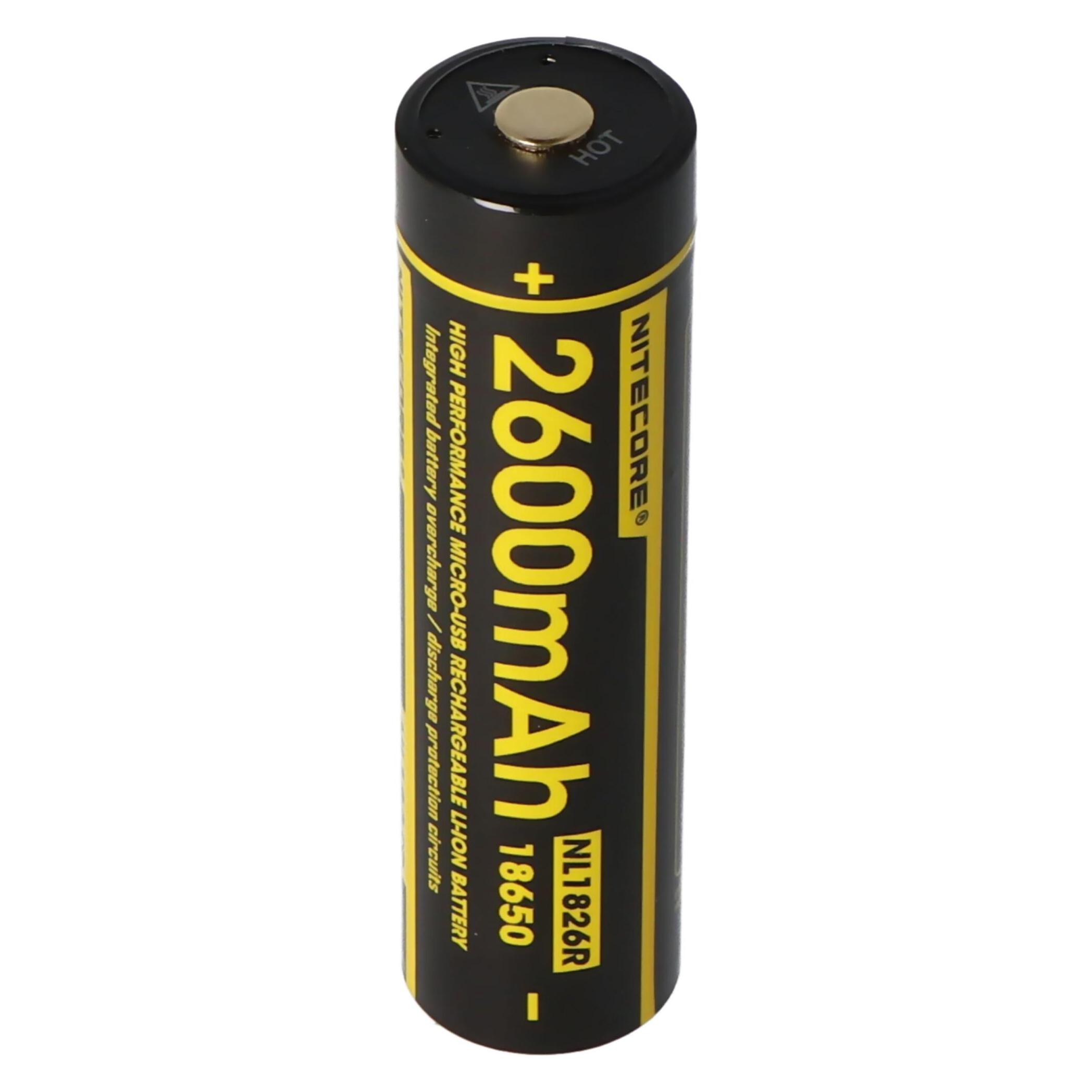 Nitecore 18650 USB Akku 2600mAh NL1826r (NC-18650/26R)