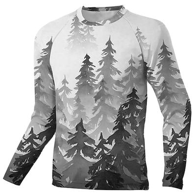 Herren Downhill-Trikot Grafik Langarm Fahhrad Trikot Oberteil mit 3 Gesäßtaschen Schnelltrocknend Weich Bequem Atmungsaktiv Sport Schwarz Armeegrün Königsblau Bekleidung