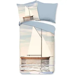 Traumschlaf, Bettwäsche, Segelboot (Bettwäsche Set, 135x200 cm, 80x80 cm)