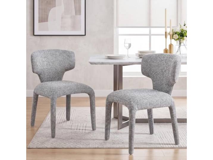 Duhome Esszimmerstuhl 2er Set Küchenstuhl, Dunkelgrau Vollbedeckung Bouclé Material Leicht Luxus minimalistischer Stil