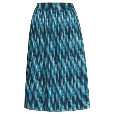 Plisseerock GOLDNER "Plisseerock mit grafischem Karo-Druck", Damen, Gr. 44, grün (smaragd, gemustert), Obermaterial: 100% Polyester PES., Röcke, knitterfei