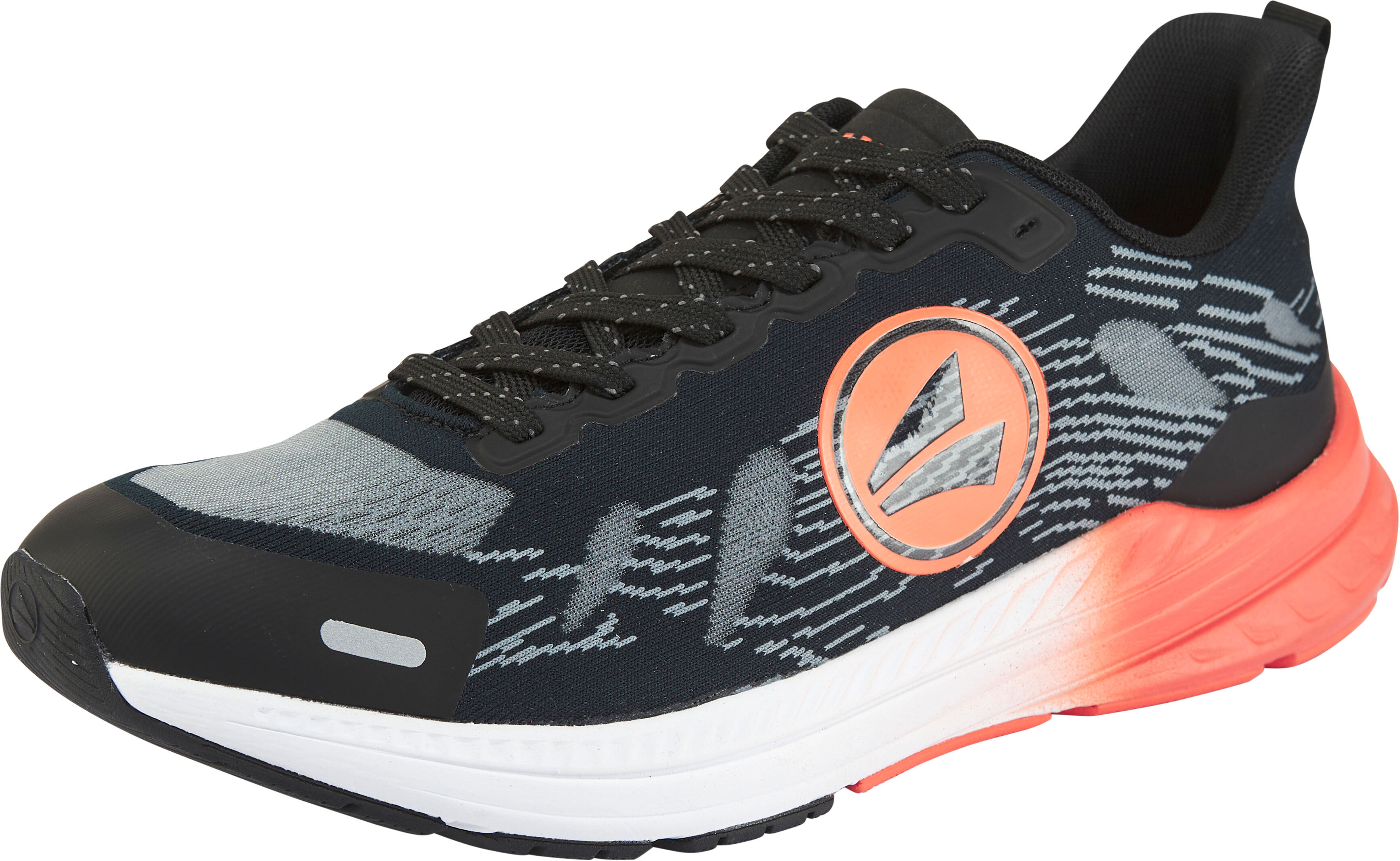 Laufschuh JAKO "J-PR Trance", Gr. 42, schwarz (jet schwarz, flame), Synthetik, Textil, Schuhe Laufschuh jet schwarz, flame 42