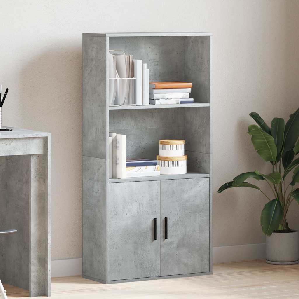 vidaXL Bibliothèque gris béton 60x24x120 cm bois d'ingénierie