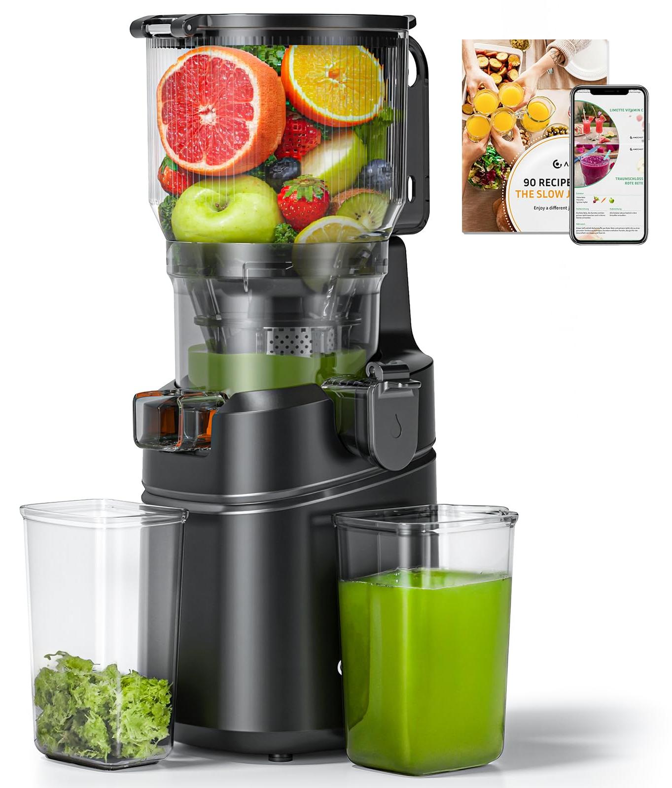 Slow Juicer 250W, 2L, Dreifachfilter, schwarz