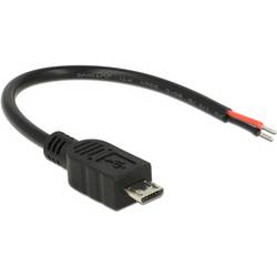 Delock USB-Kabel USB 2.0 USB-Micro-B Stecker, offene Kabelenden 0.10 m Schwarz mit USB 82697