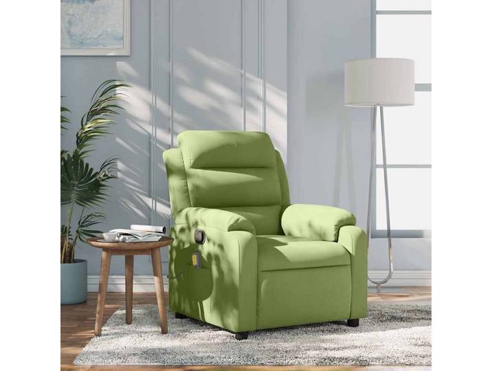 vidaXL Sessel vidaXL Massagesessel Hellgrün Samt