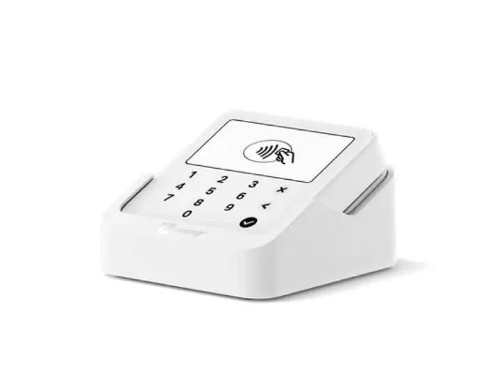 Terminal de paiement Solo Lite avec lecteur de carte à puce et station de recharge blanc SUMUP