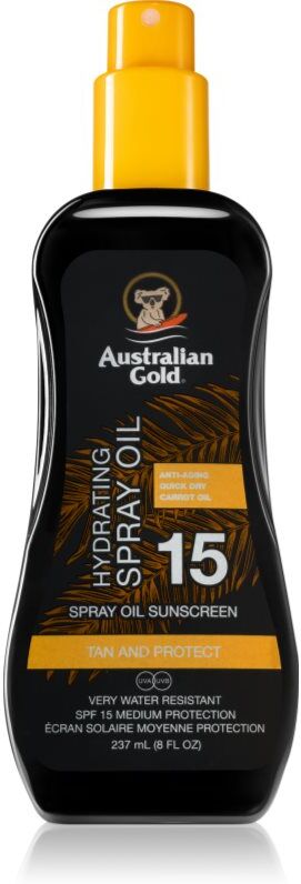 Australian Gold Spray Oil Sunscreen huile pour le corps en spray SPF 15 237 ml