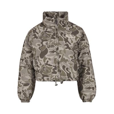 Winterjacke VON DUTCH "Von Dutch NURI OUTERWEAR", Damen, Gr. XS, grün (camo grün), 100% Polyester, mehrfarbig, normal, amerikanischer Ausschnitt, Jacken Winterjacke