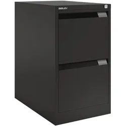 Bisley Hängeregistraturschrank A4, einbahnig, 2 Schübe schwarz, 41.3x71.1x62.2 cm
